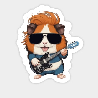 Cute rockstar guinea pig Sticker